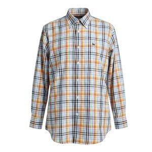 ENYCE Men's Orange and Blue Plaid Button Down Collared Shirt Size XlArge